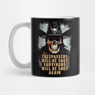 Funny Wild West Cowboy Skull Sheriff Fantasy Art Style Quote Mug